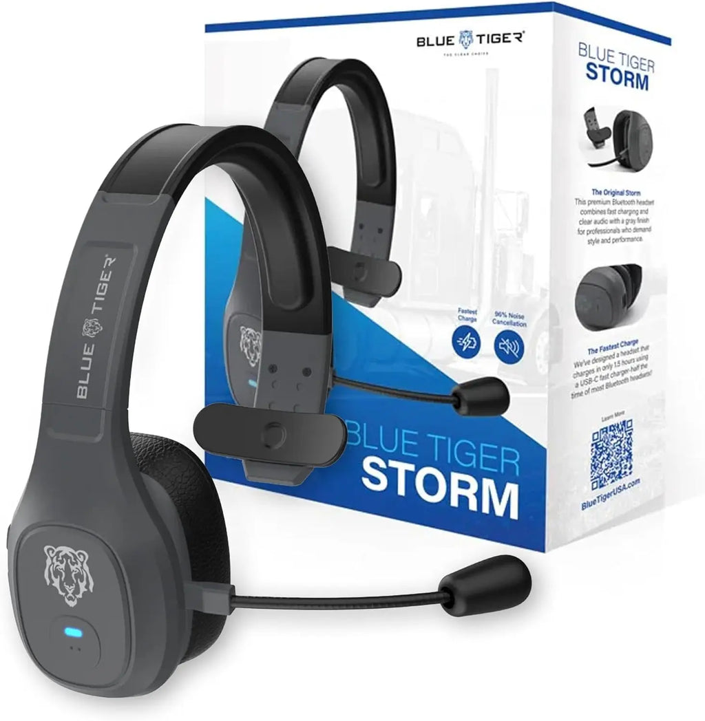 Premium Trucker Bluetooth Headset - Wireless Noise Canceling, 30-Hour Talk Time, USB-C Charging for Drivers