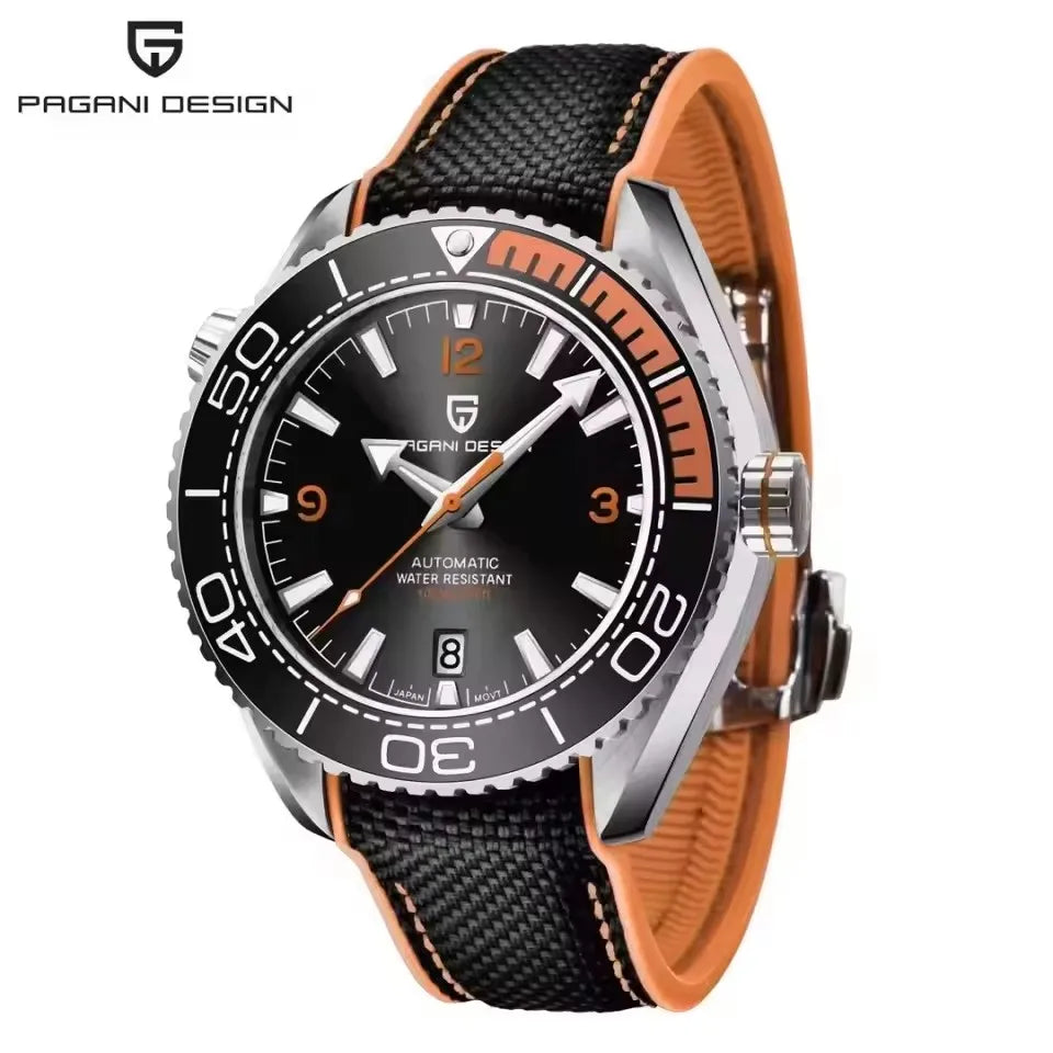 PAGANI DESIGN 42MM Classic Luxury Diving Men Automatic Mechanical Watch Sapphire Glass Stainless Steel Waterproof Watch for men