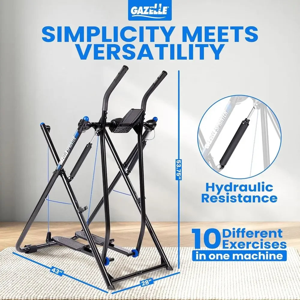 Low-Impact Elliptical Exerciser for Home Gym Supports up to 300lbs - Compact Space-Saving Design for Efficient Cardio Workouts