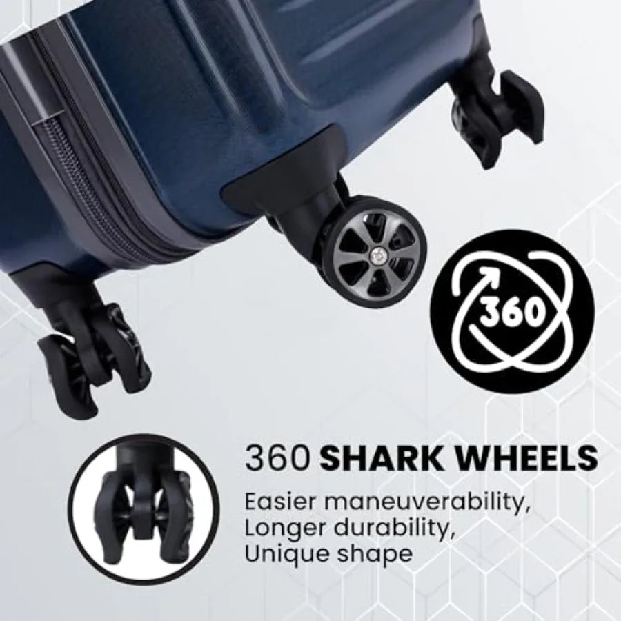 25 Inch Expandable Hardside Checked Suitcase with 360 Spinner Wheels TSA Approved Lock in Black for Travel and Business