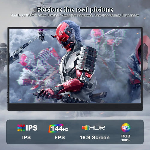 17.3" 144Hz Portable Gaming Monitor, 1080P FHD USB-C HDMI IPS Display, Laptop Screen Extender with Smart Cover & Speakers, for Laptop PC Mac Phone PS3/4/5 Xbox