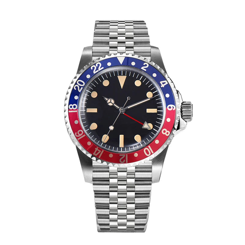 Custom LOGO Name NH34 Watch Luxury Vintage NH34Dial Mechanical Automatic Movement Waterproof Stainless Steel Wristwatch for Man