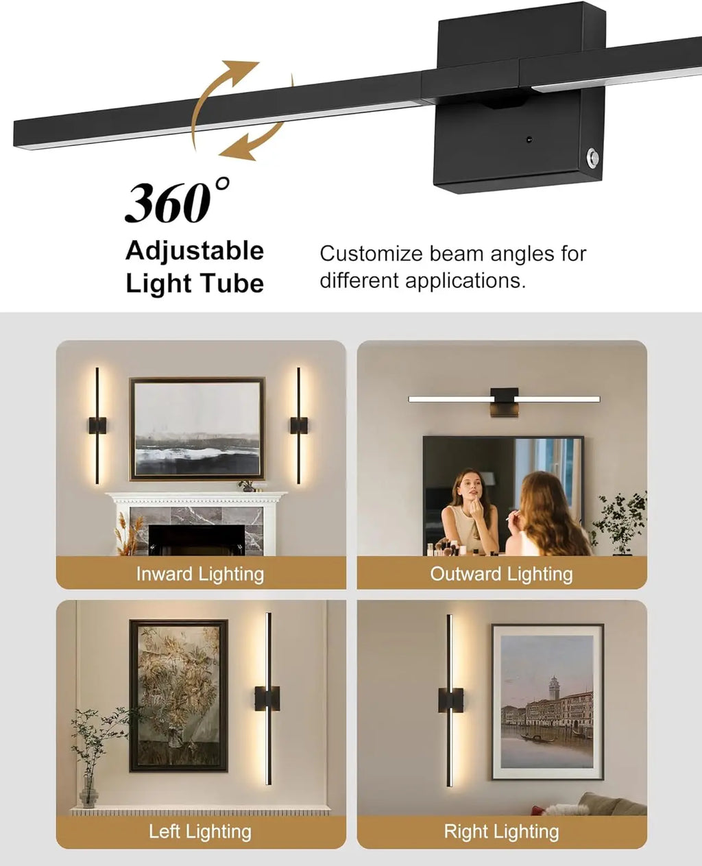 Wireless Rechargeable Wall Sconces Set of Two with Remote, Dimmable 3000K-6000K, Timer Function for Living Room, Bedroom