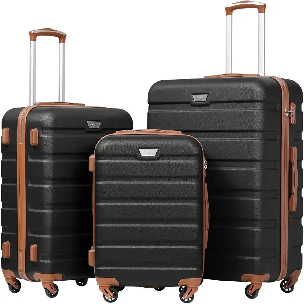 3-Piece Spinner Suitcase Set, Lightweight Hardshell with TSA Lock