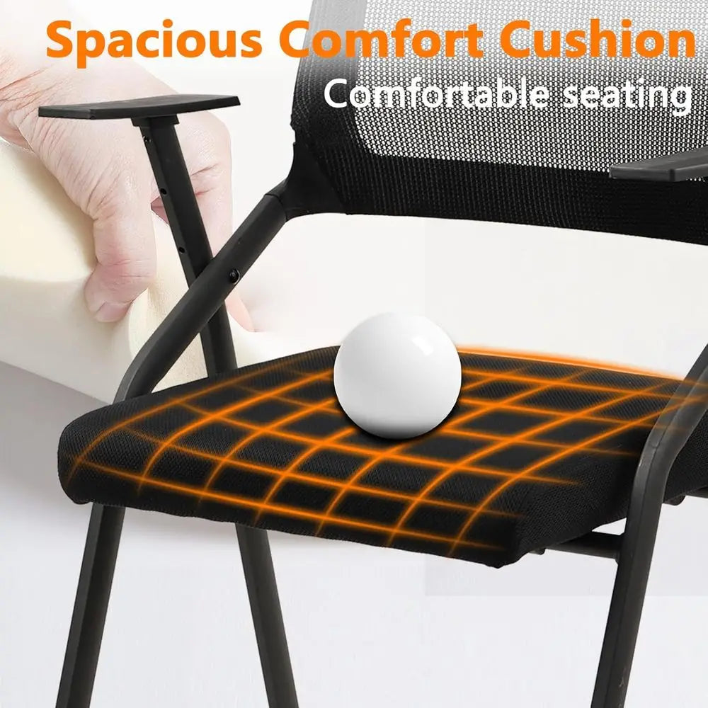 Stackable Ergonomic Conference Chairs, Mesh Office Chairs with Arms and Wheels, Suitable for Lobby, Church, School, and Training