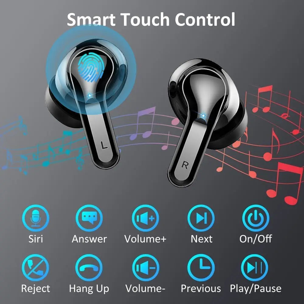 2026 Bluetooth 5.4 Wireless Earbuds with 40H Playback, ENC Noise Cancelling, IP7 Waterproof for Sports