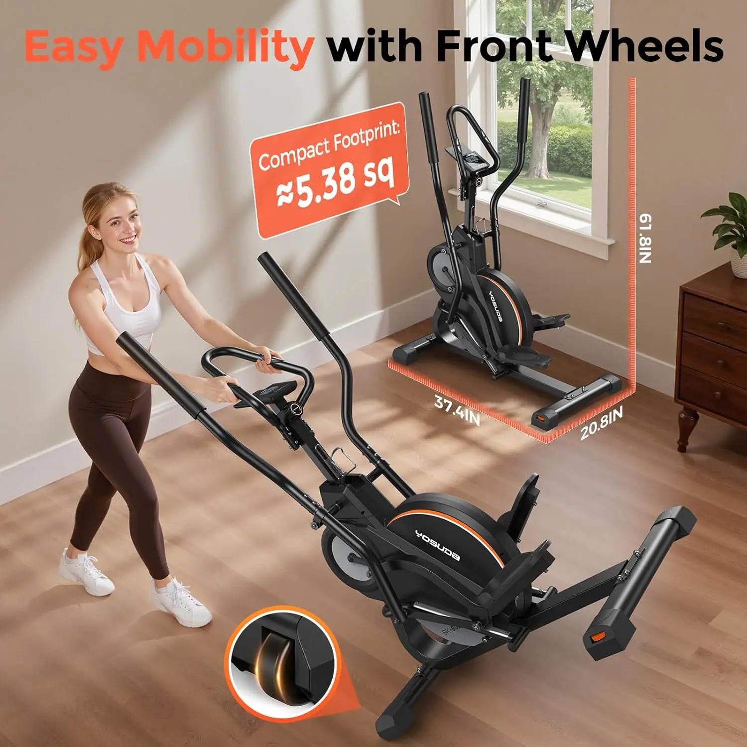 YOSUDA Elliptical Exercise Machine,3-in-1 (Elliptical+Cardio Climber+Stair Stepper) Elliptical Machine for Home,Quiet Magnetic