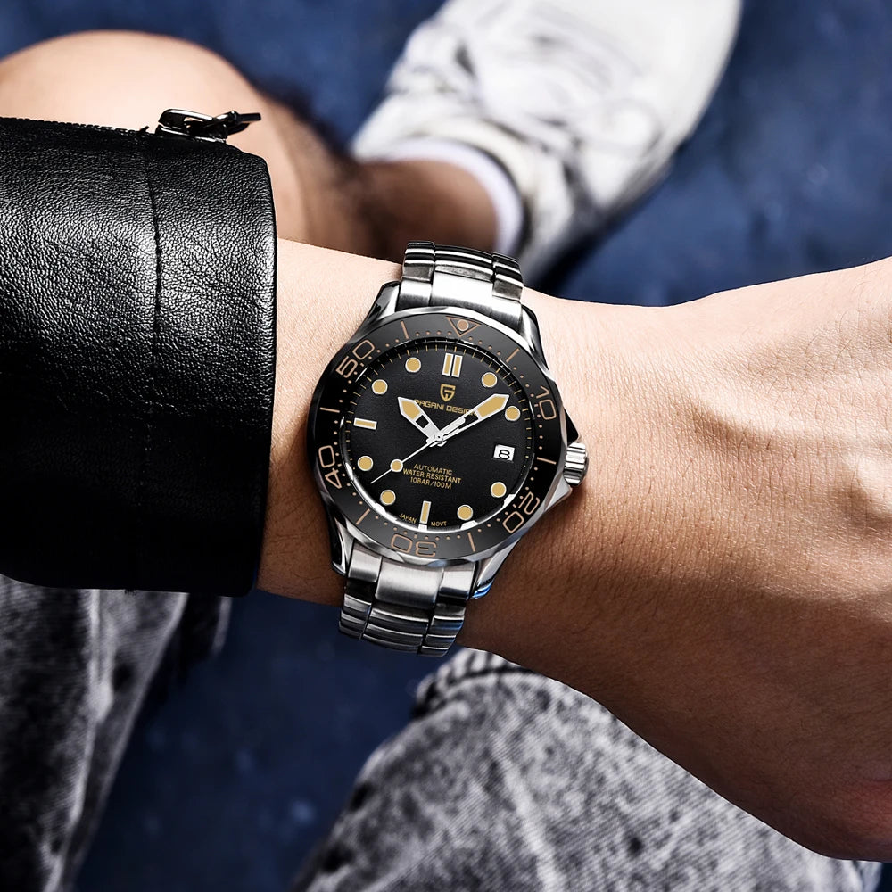 2025 New PAGANI DESIGN Men's Watches Gold Luxury Automatic Watch For Men Mechanical Wristwatches AR Sapphire Waterproof Luminous