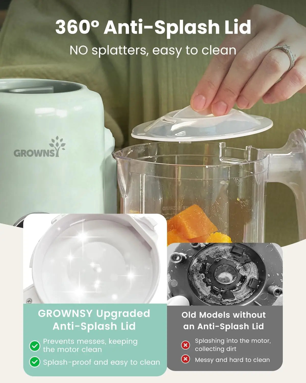 Baby Food Maker Steamer and Blender Combo, Auto Cooking & Sterilizing, 2 Mixing Modes, BPA-Free Tritan, Green