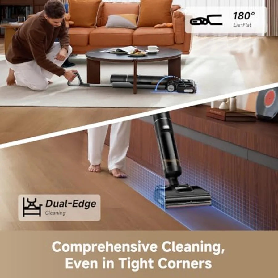 H15 Pro CarpetFlex Cordless Vacuum Mop Wet Dry Vacuum Cleaner with Dual Brushes for Hard Floors Carpet Tangle-Free Hair-Cutting