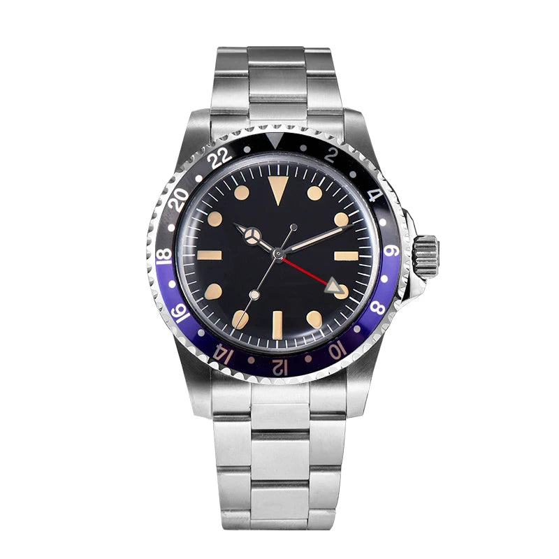 Custom LOGO Name NH34 Watch Luxury Vintage NH34Dial Mechanical Automatic Movement Waterproof Stainless Steel Wristwatch for Man