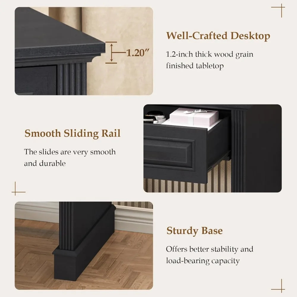 Administrative desk with drawers, 48 inch simple home office desk, small space computer desk workstation