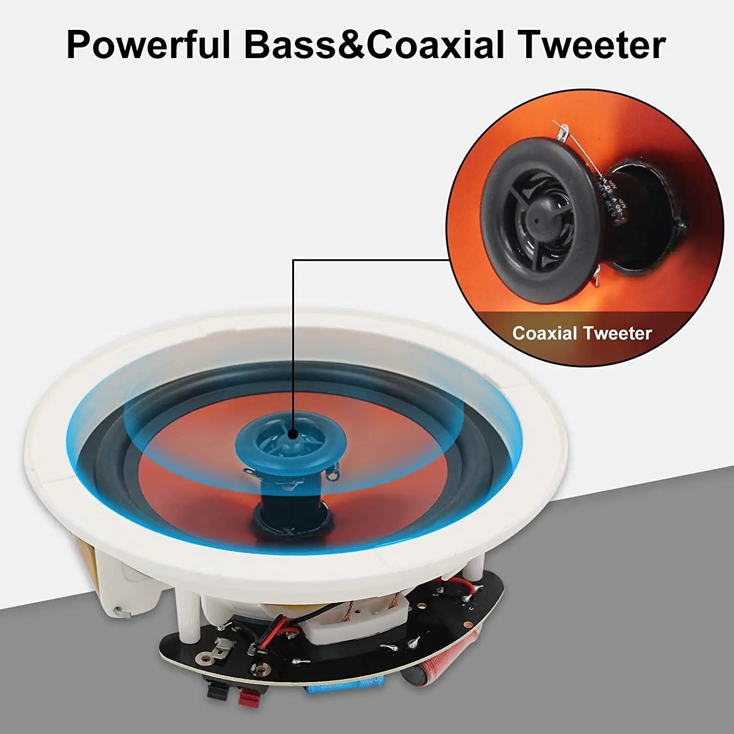 Herdio 6.5" 4 PCS 600 Watts Ceiling Bluetooth Speakers Perfect for Home Theater,Kitchen,Bedroom,Bathroom,Covered Patio