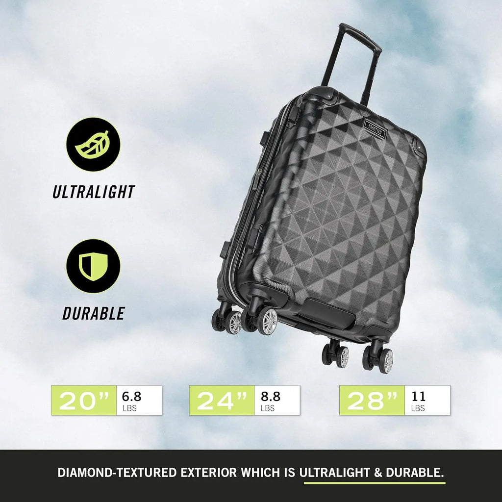 Lightweight Hardside Expandable 8-Wheel Spinner Travel Luggage, Deep Teal, 28-Inch Checked Suitcase for Smooth Trips