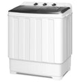Portable 30Lbs Twin Tub Washing Machine Washer and Dryer Combo Compact Laundry Machine with Drain Pump Time Control Semi-Automa