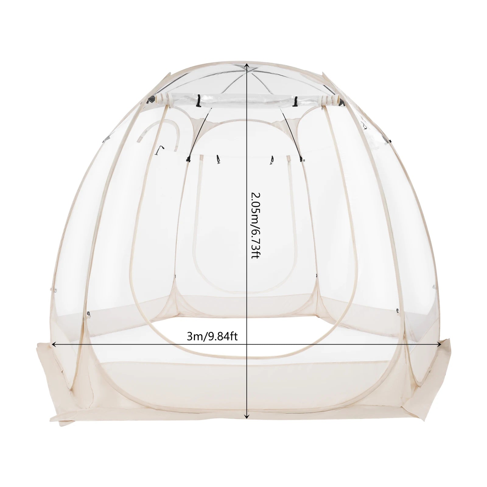 Clear Pop Up Bubble Tent Garden Courtyard Tent Camping Tent for Outdoor Lawns, Backyards  3*2.05m/9.84*6.73ft