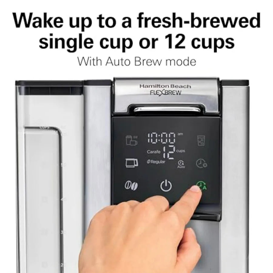 FlexBrew Advanced 5-in-1 Thermal Programmable 12 Cup Drip and Single Serve Hot Iced Coffee Maker with Movable 60oz Water Reserv
