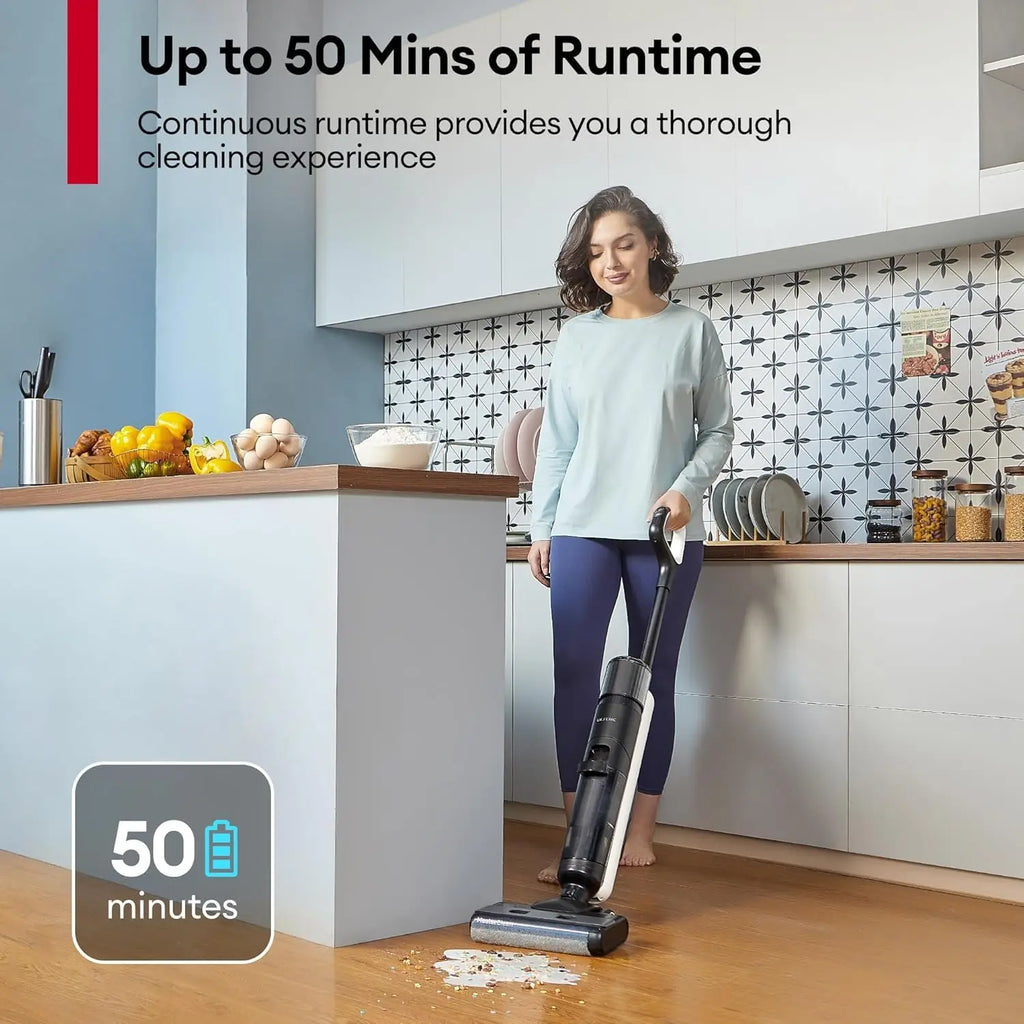 Cordless Wet Dry Vacuum Mop Combo with Self-Cleaning, 50min Runtime, Smart Detection for Hard Floors