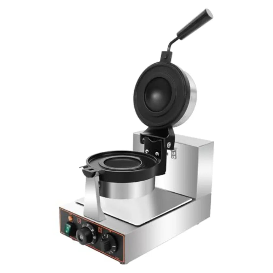 Electric Burger Waffle Baking Machine 110V 1.2kW Non-Stick Rotatable Hamburger Press with Anti-Slip Feet for Schools Canteens i