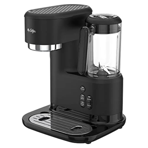3-in-1 Single-Serve Iced and Hot Coffee/Tea Maker with Blender Reusable Filter Scoop Recipe Book 2 Tumblers Lids and Straws Bla