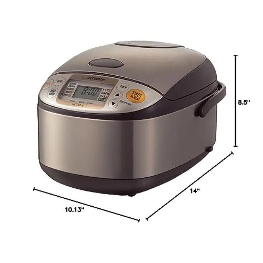 5-1/2-Cup Uncooked Micom Rice Cooker with 1.0-Liter Capacity and Warmer Stainless Steel Exterior Silver Finish Advanced Microco