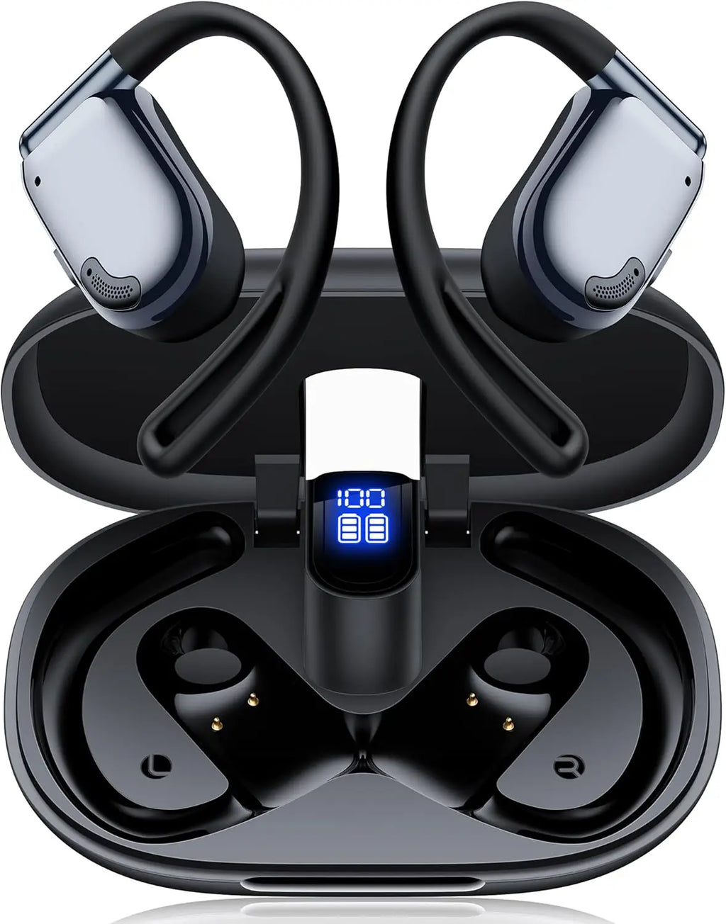 AI Translation Earbuds with Real-Time 164 Languages, 90H Battery, Bluetooth & LED Display for Travel Business Learning