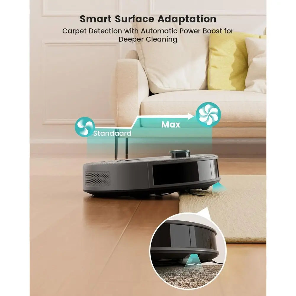Advanced LiDAR Navigation Robot Vacuum Mop, 450ml Dustbin, Powerful Suction, Multi-Floor Mapping, Self-Charging, Compatible with