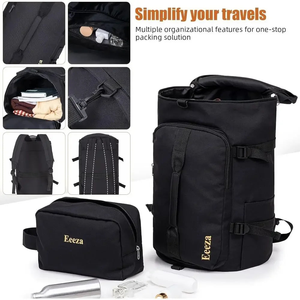 Expandable 21-30 Inch 5-Piece Luggage Set with ABS Shell, TSA Lock, and Spinner Wheels - Black