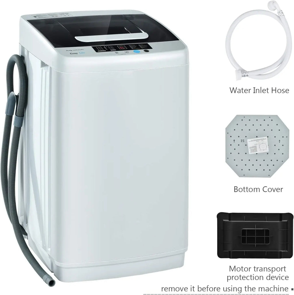 Full Automatic Portable Washing Machine 8.8lbs 2-in-1 Washer & Spinner Combo 1.04 cu.ft 10 Programs Top Load for Apartment Dorm
