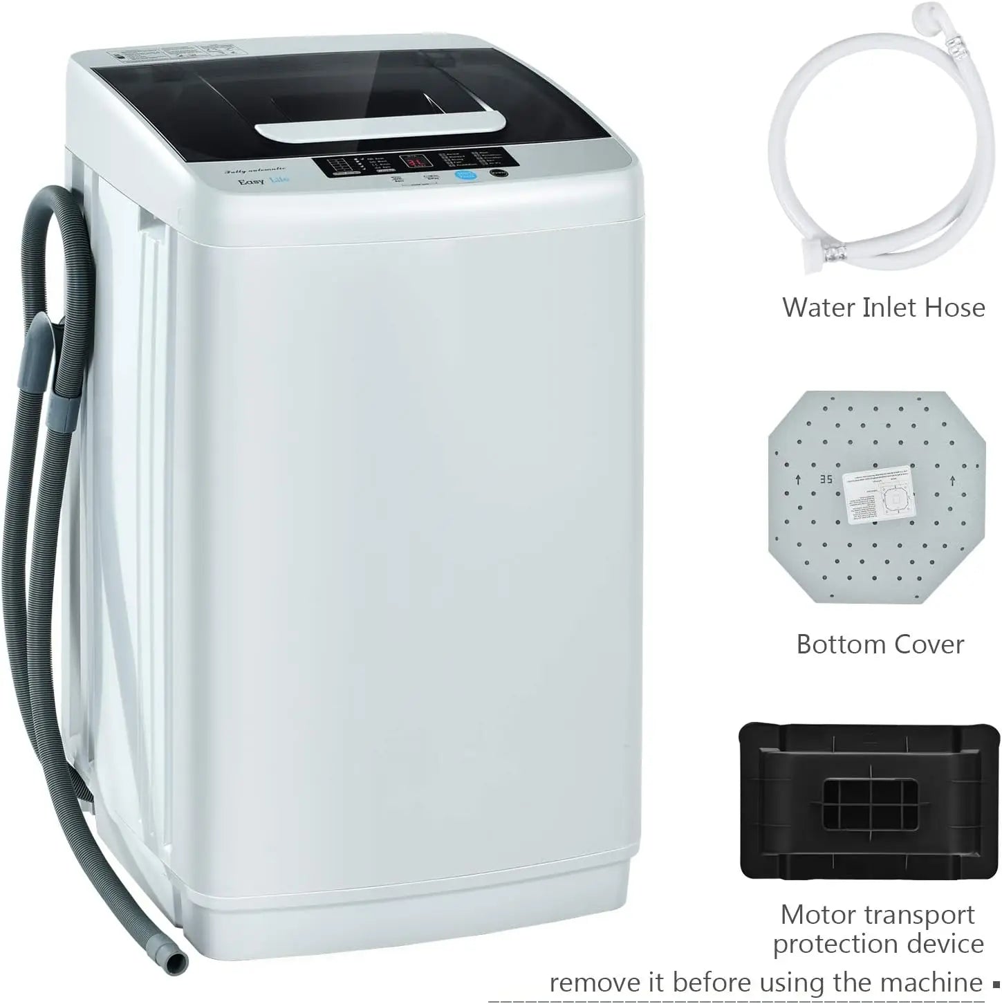 Full Automatic Portable Washing Machine 8.8lbs 2-in-1 Washer & Spinner Combo 1.04 cu.ft 10 Programs Top Load for Apartment Dorm