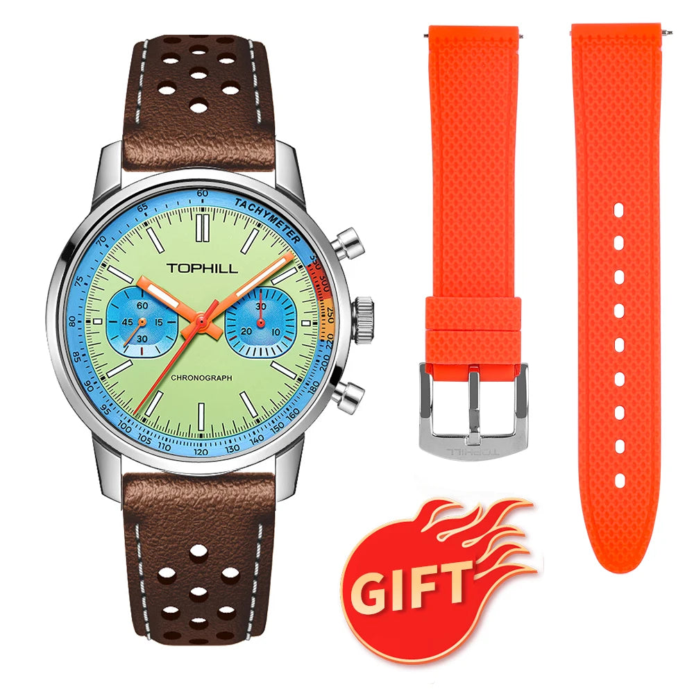 TOPHILL Watches of Men 1963 Chronograph Mechanical Wristwatch Seagull ST1901 Movement Pilot Men's Watch 5ATM Sapphire Luminous