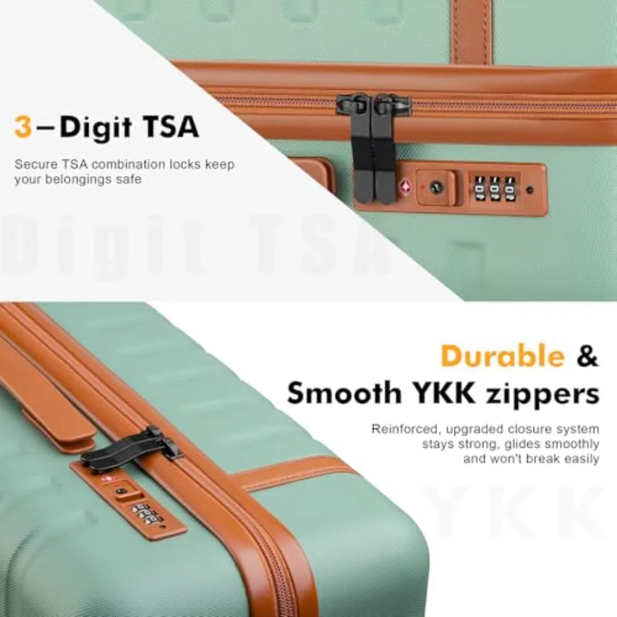 Luggage Sets 3 Pcs with Spinner Wheels, Lightweight PC Hardside Suitcase with TSA Lock and YKK Zippers, 20 Inch Carry On Luggag