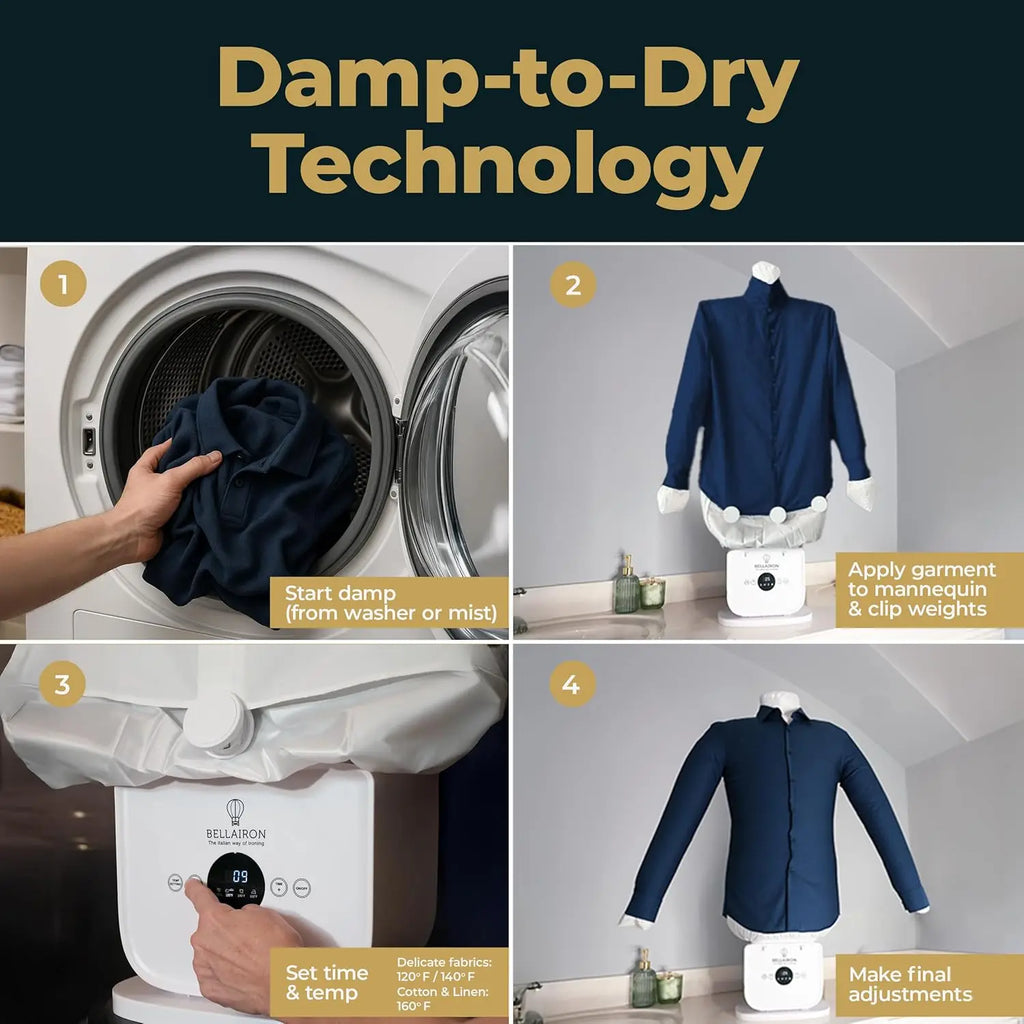 Automatic Hot Air Garment Dryer & Iron - Hands-Free Wrinkle Remover for Shirts & Pants, Reliable Everyday Use