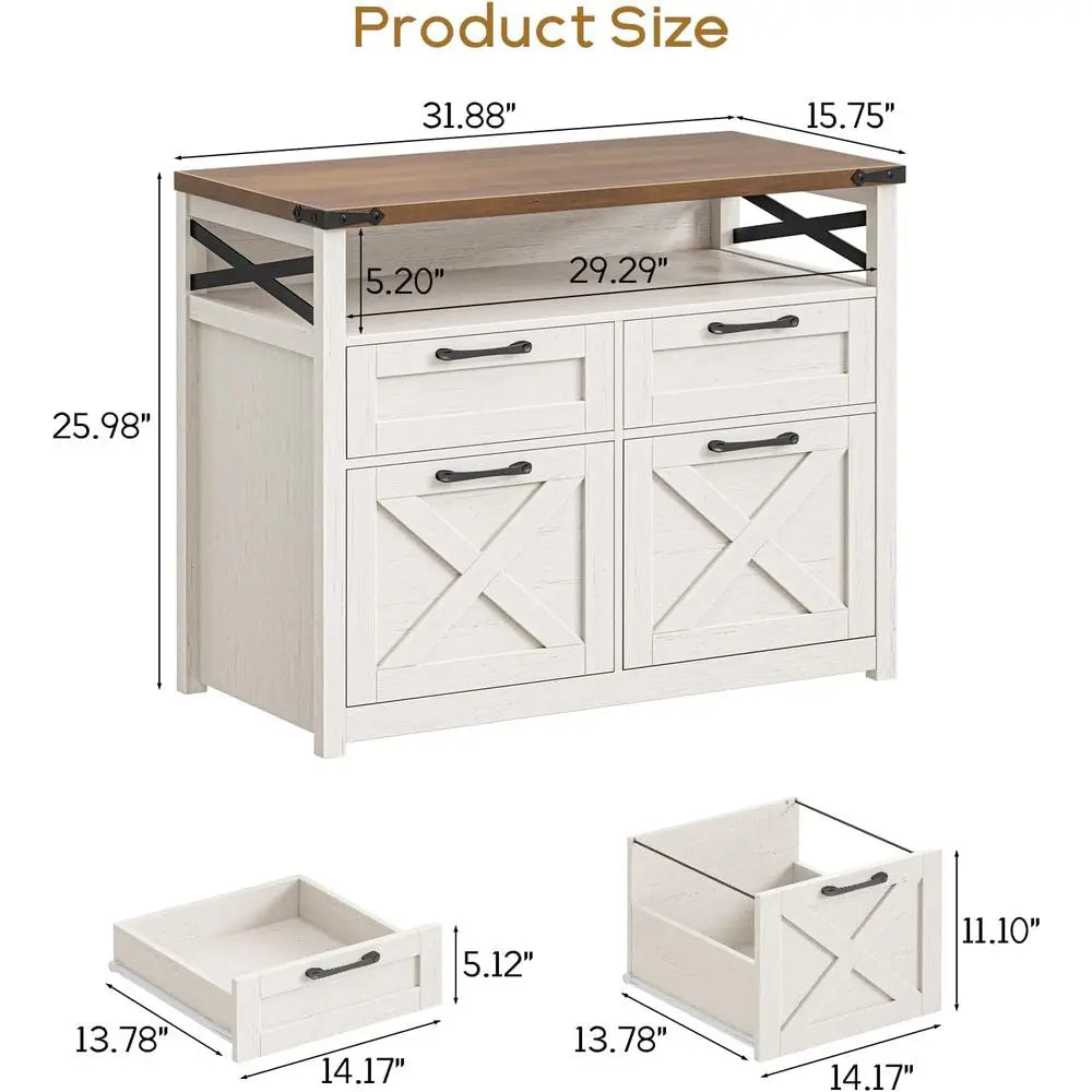 Open Storage Shelving Cabinet for A4 Documents, Home Office Organizer, Printer Stand - White