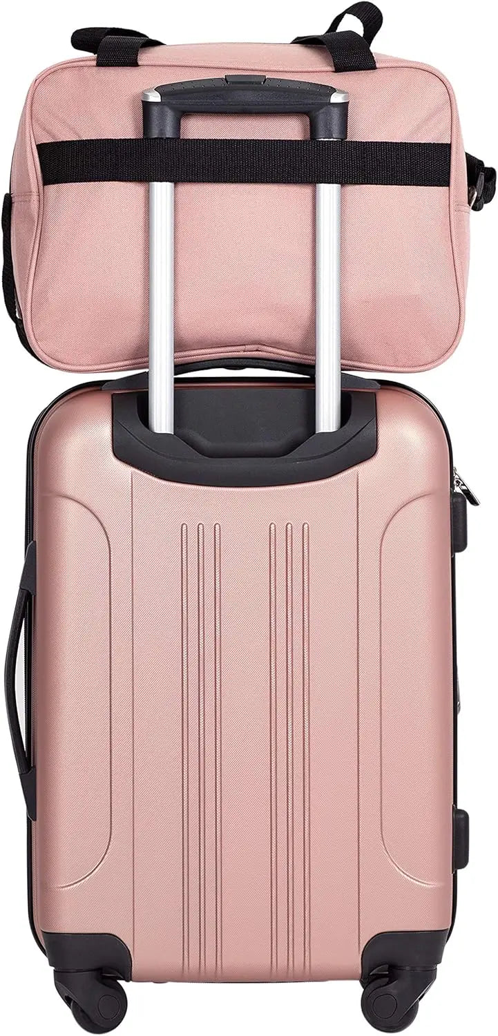 Rose Gold Hardside 4-Piece Luggage Set for Travelers, Durable Lightweight Spinner Suitcases with TSA Lock