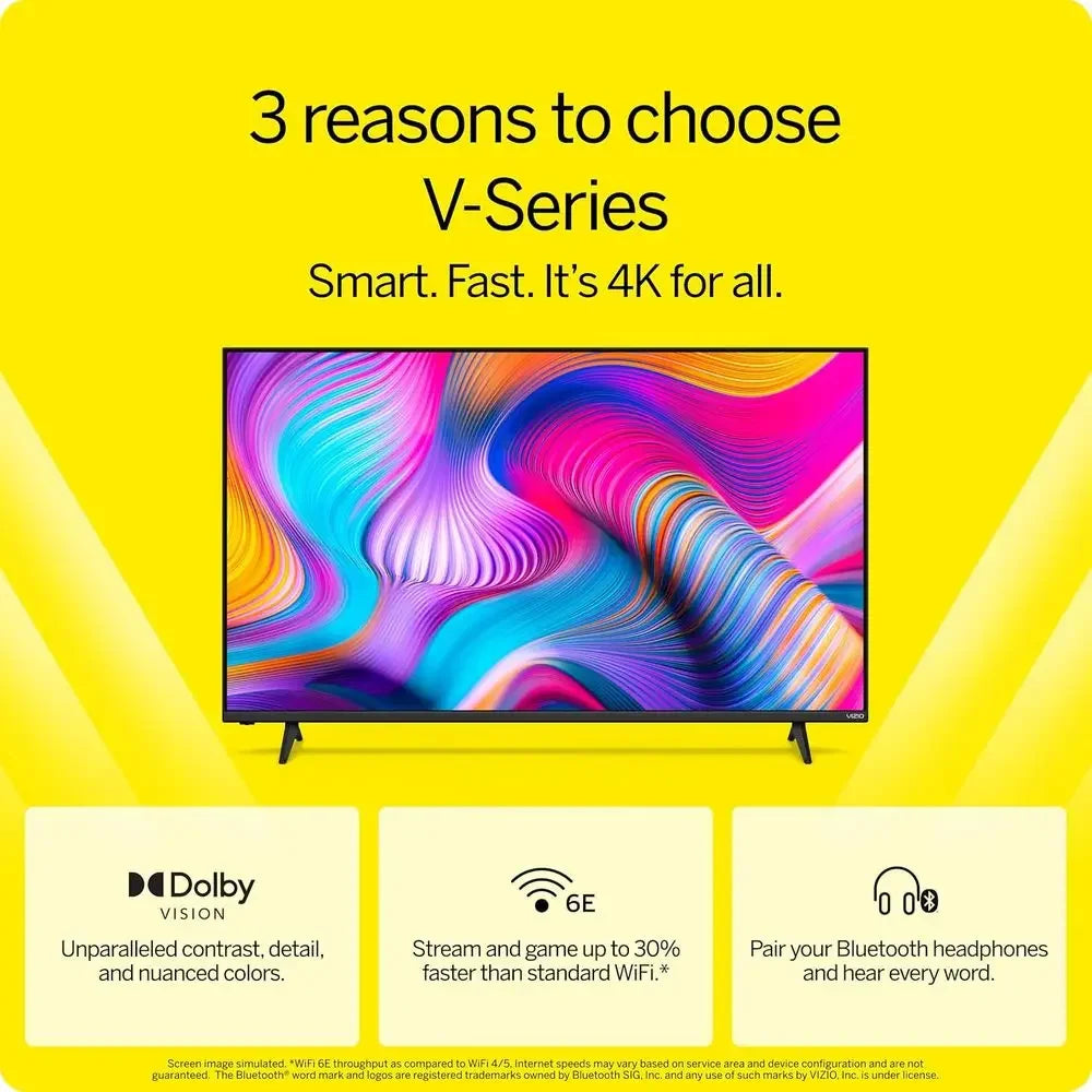 43-inch V-Series 4K LED HDR Smart TV w/Dolby Vision, Wii 6E, Bluetooth pe able, AMD reeSync & Alexa Compatibility, V435M-K04, 20