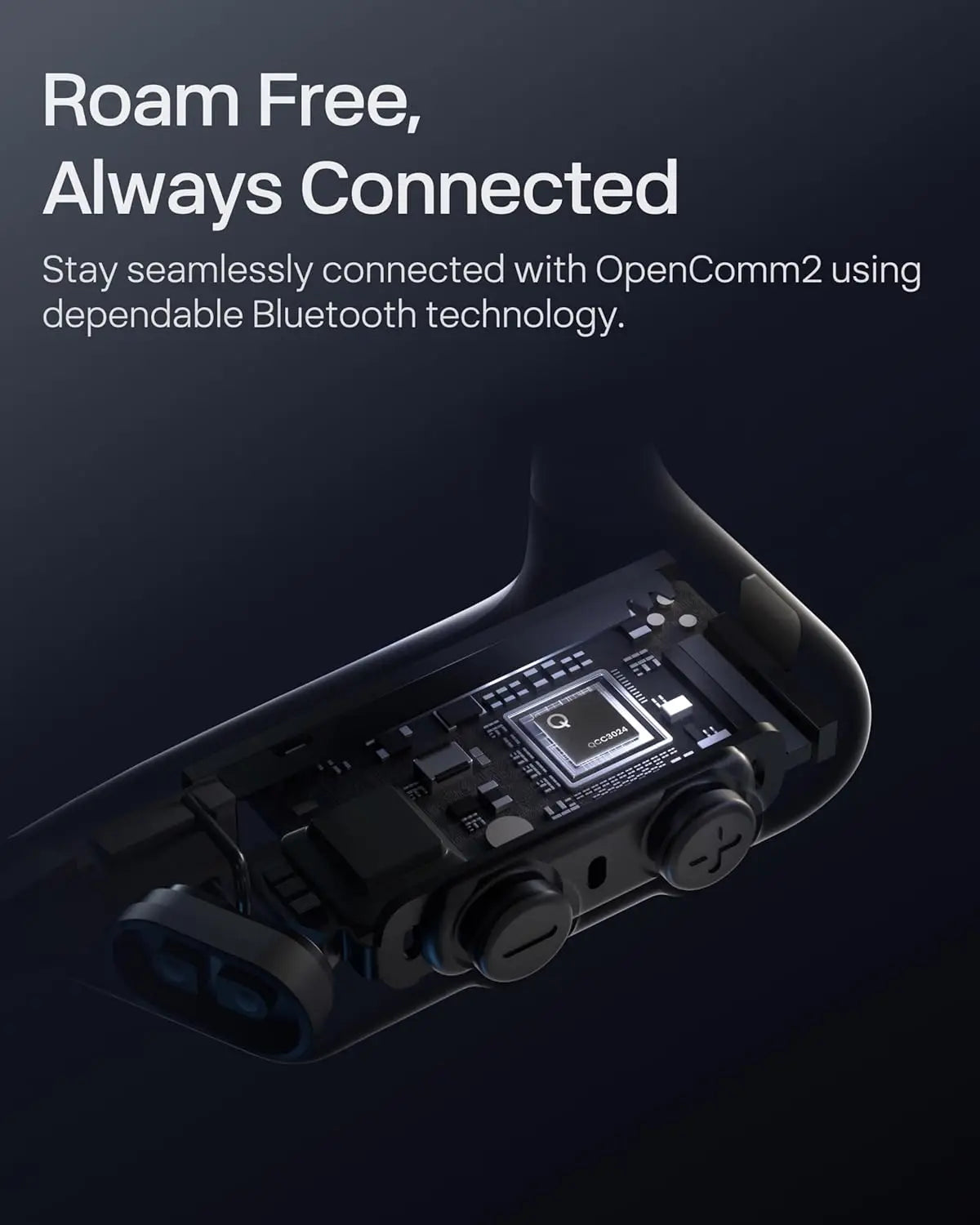 2025 Upgrade Open-Ear Bone Conduction Headphones, Wireless Bluetooth with Noise Canceling Mic, 16H Talk Time for Work Calls