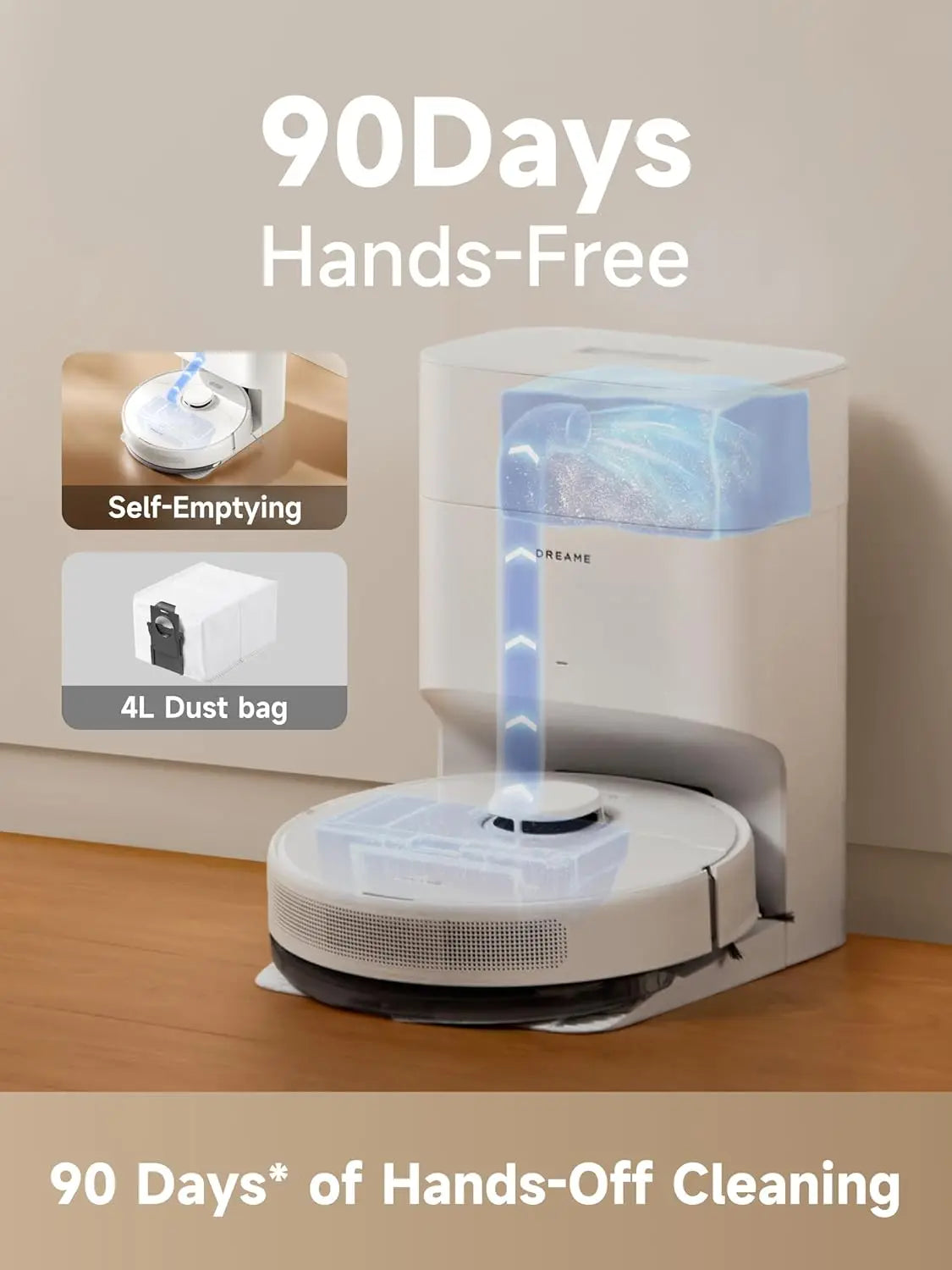 Self-Emptying Robot Vacuum and Mop with 90-Day Cleaning, 6000 Pa Suction, LiDAR Navigation
