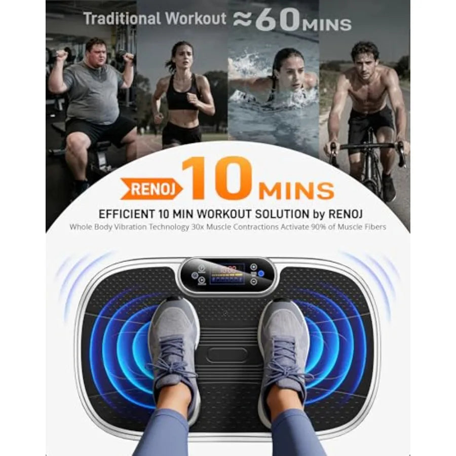 Vibration Plate Exercise Machine for Weight Loss and Lymphatic Drainage - 330lbs Capacity Vibrating Platform for Home Gym Worko