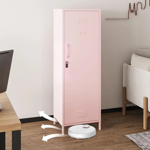 3-Shelf Steel Locker Cabinet, 59.06 Tall for Home, School, Office (Pink)