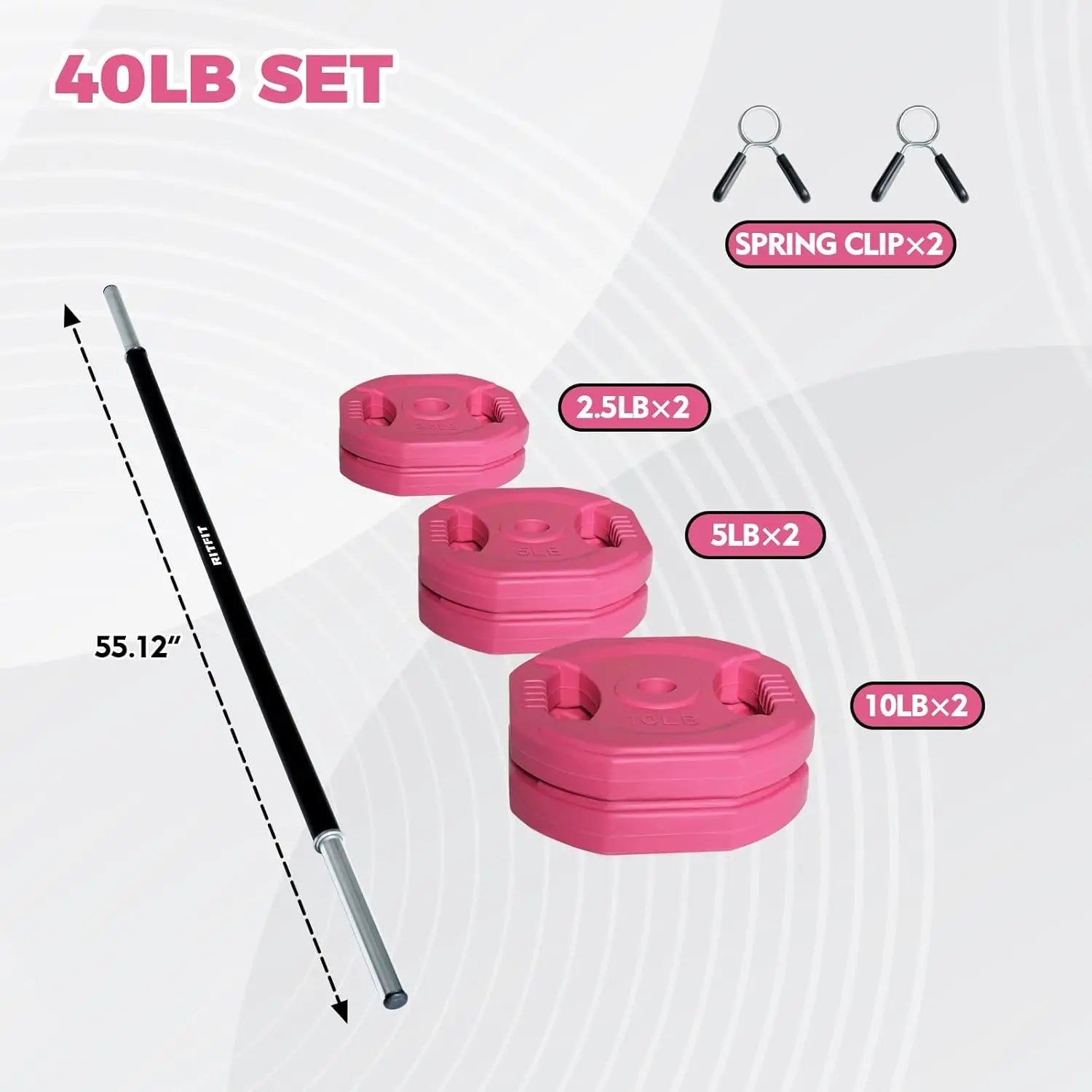 Home & Gym Adjustable Barbell Weight Set, Steel Material, Silver Color, Ideal for Weightlifting and Strength Training