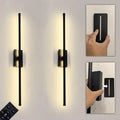 Install Peel and Stick on Battery Operated Wall Sconces Set of 2 Rechargeable, Magnetic Linear Wall Sconce Wireless Long Picture