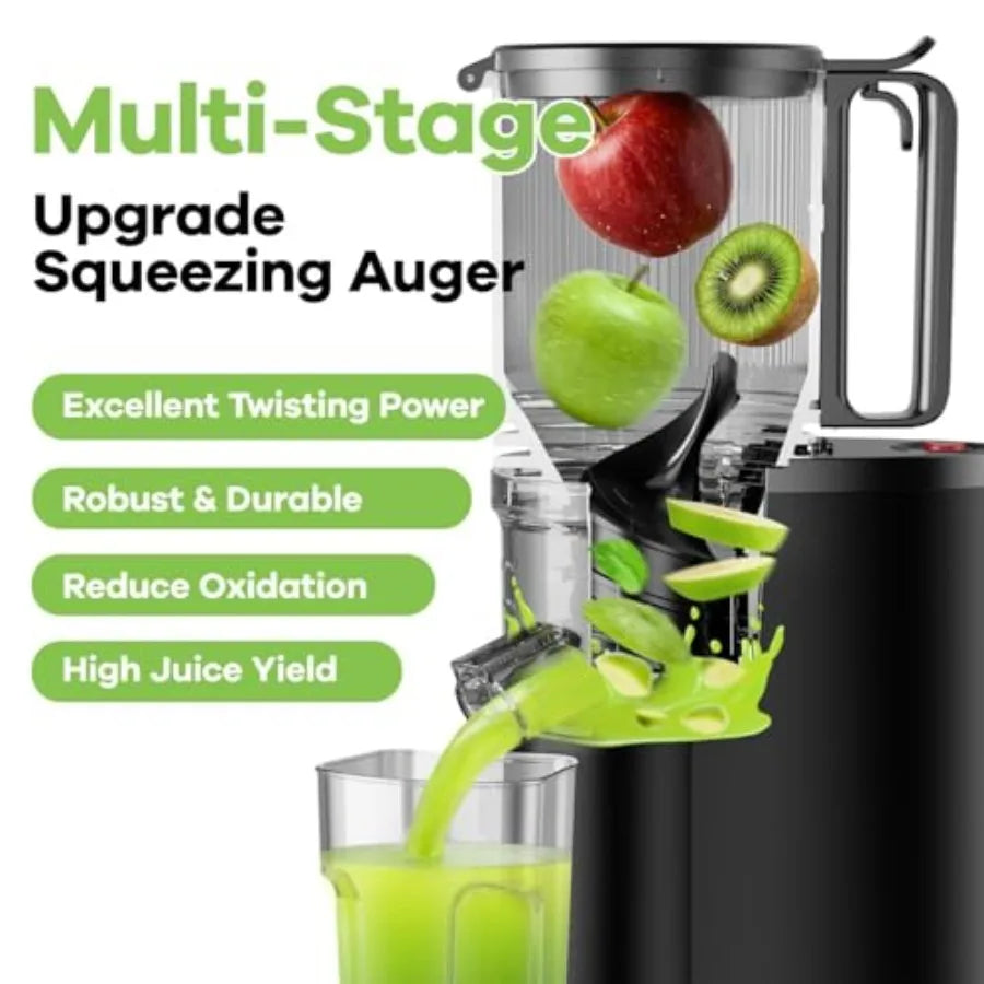 Cold Press Juicer 5.8 Wide Feed Chute Juice Extractor Machine with 400W High Juice Yield Slow Masticating Juicer for Whole Vege