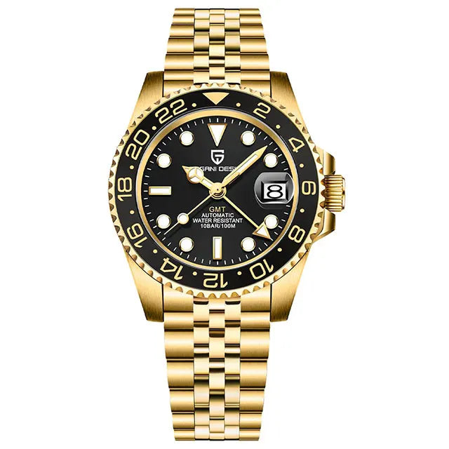 PAGANI DESIGN 40MM GMT Automatic Watch Men's Mechanical Wristwatch Sapphire Glass 100m Waterproof Man Watches Relogio Masculino