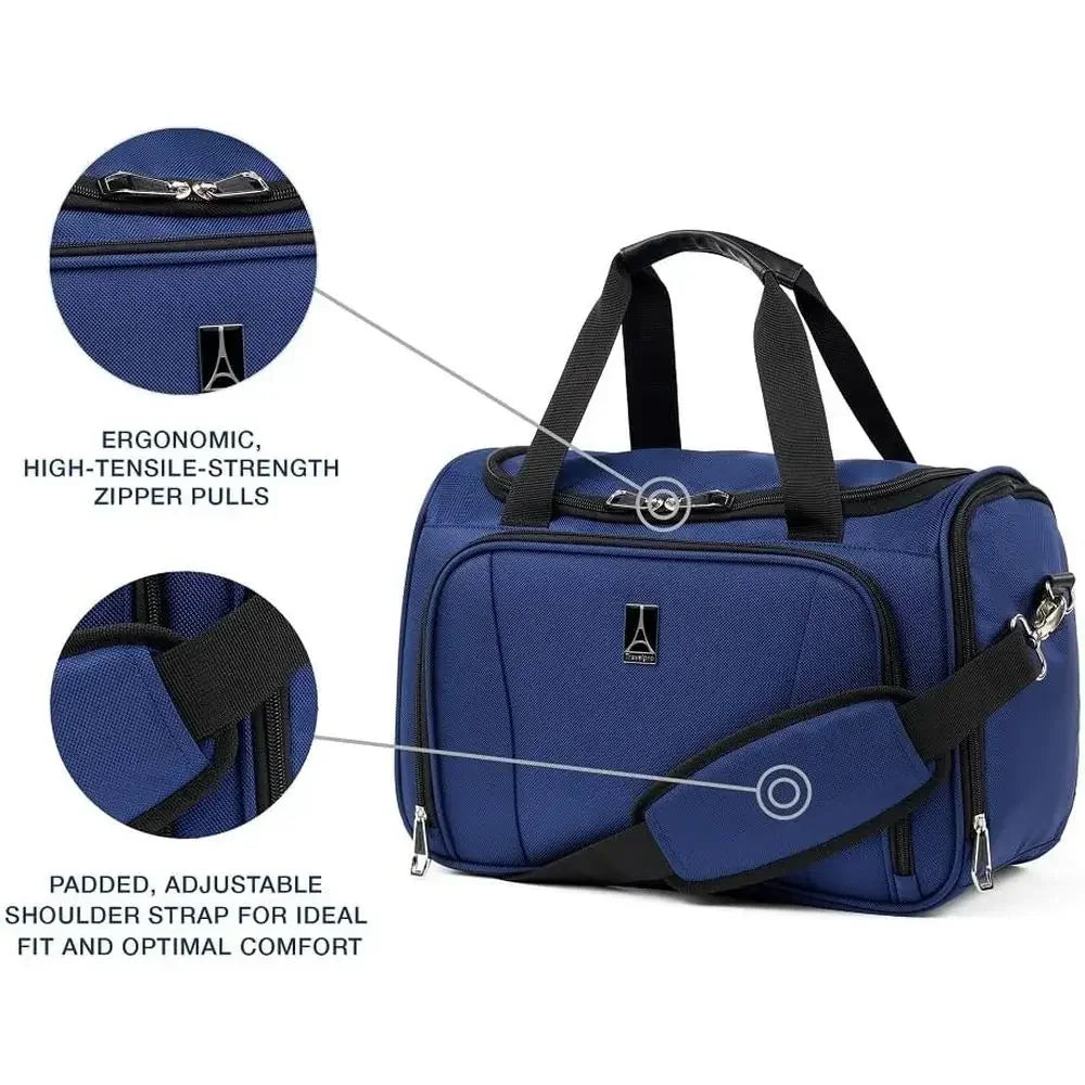 3-Piece Luggage Set: Underseat Tote, Convertible Carry-On, 28-Inch Expandable Suitcase with 4 Spinner Wheels, Blue