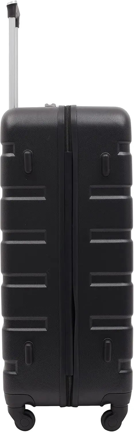2-Piece Black Luggage Set for Travelers, Durable and Stylish Carry-On Suitcase with Spinner Wheels