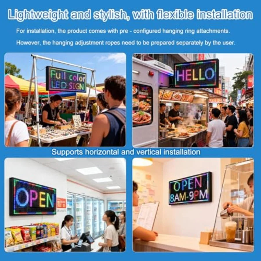P10 26" * 14" Open Led Scrolling Sign Programmable Digital Outdoor Message Board Message Board Wifi Control Display Screen Matr