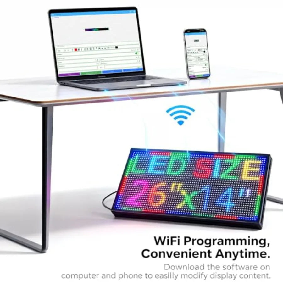 P10 26" * 14" Open Led Scrolling Sign Programmable Digital Outdoor Message Board Message Board Wifi Control Display Screen Matr