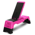 Compact Portable Aerobic Step Platform Exercise Fitness Equipment Cardio Stepper with Adjustable Height for Home Gym in Black a