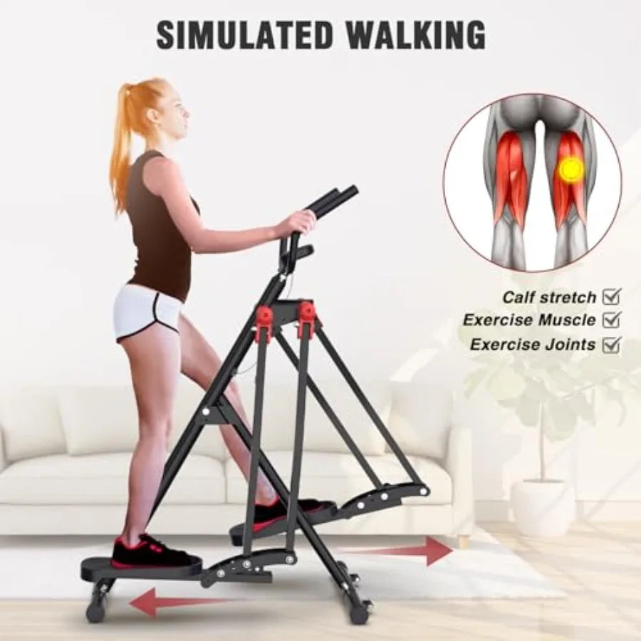 Air Walk Elliptical Glider Machine Foldable Cardio Trainer with 360 Motion Full-Body Exerciser for Home Gym Side Sway Action Li